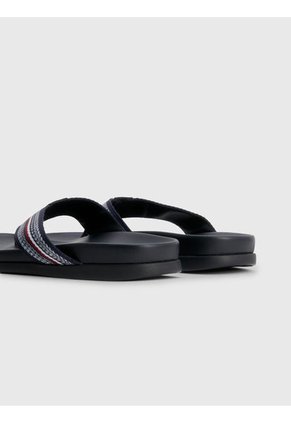 Sandalias Corporate Mixtas De Cuero Hombre Negro Tommy Hilfiger