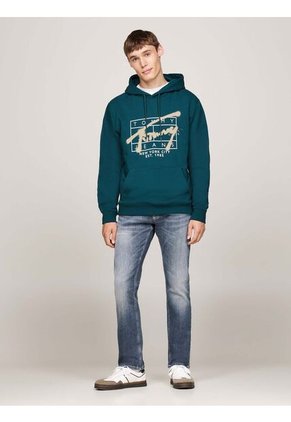 Buzo Verde Con Logo Distintivo Estilo Graffiti Tommy Jeans