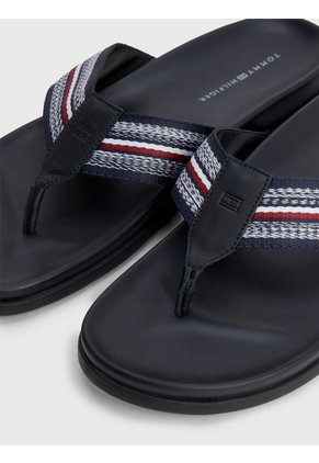Sandalias Corporate Mixtas De Cuero Hombre Negro Tommy Hilfiger
