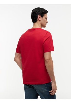 Camiseta Roja De Corte Regular Con Logo Box Flag Tommy Hilfiger