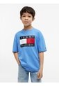 Camiseta Celeste De Punto Heritage Con Logo Tommy Hilfiger de Tommy Hilfiger