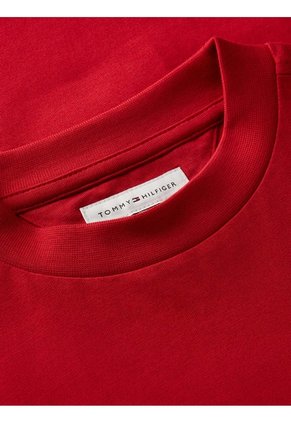 Camiseta Roja Heritage Manga Corta Con Logo De Parche Tommy Hilfiger