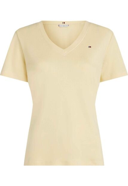 Camiseta Amarilla Con Cuello En V Tommy Hilfiger
