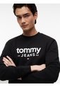 Saco Negro De Cuello Redondo Con Logo Estampado En El Pecho Tommy Jeans de Tommy Hilfiger