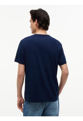 Camiseta Azul Con Logo Gráfico Floral Estampado En El Pecho Tommy Hilfiger