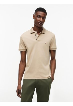 Polo Khaki De Corte Slim Con Logo Tommy Hilfiger