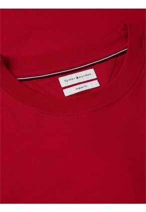 Camiseta Roja De Corte Regular Con Logo Box Flag Tommy Hilfiger