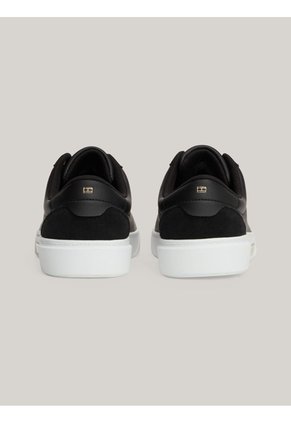 Tenis Negro En Cuero Tommy Hilfiger