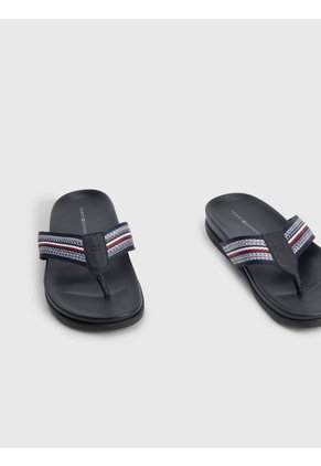 Sandalias Corporate Mixtas De Cuero Hombre Negro Tommy Hilfiger
