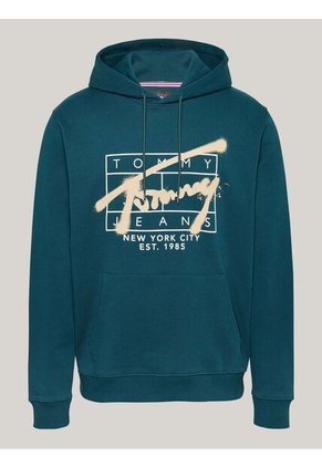 Buzo Verde Con Logo Distintivo Estilo Graffiti Tommy Jeans