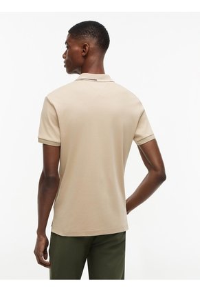 Polo Khaki De Corte Slim Con Logo Tommy Hilfiger