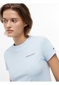 Camiseta Celeste Slim De Punto Con Logo Tommy Jeans de Tommy Hilfiger