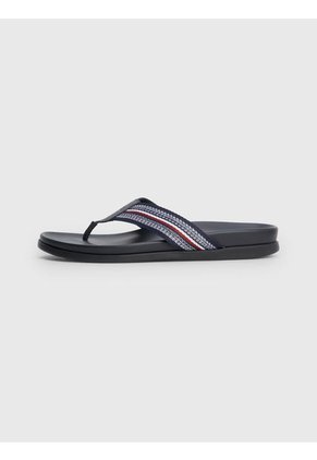 Sandalias Corporate Mixtas De Cuero Hombre Negro Tommy Hilfiger