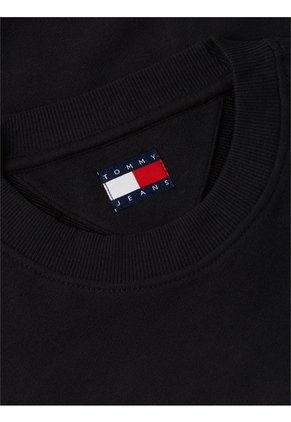 Saco Negro De Cuello Redondo Con Logo Estampado En El Pecho Tommy Jeans
