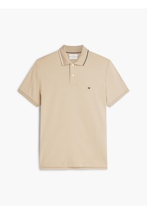 Polo Khaki De Corte Slim Con Logo Tommy Hilfiger