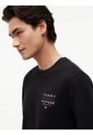 Camiseta Negra De Cuello Redondo Con Logo Estampado Gráfico Tommy Hilfiger de Tommy Hilfiger