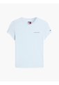 Camiseta Celeste Slim De Punto Con Logo Tommy Jeans de Tommy Hilfiger
