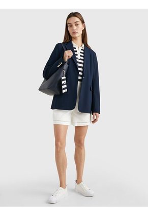 Americana De Traje Con Botonadura Sencilla Mujer Azul Tommy Hilfiger