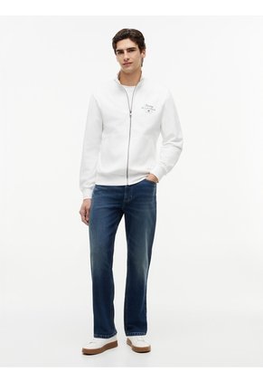 Chaqueta Blanca De Cuello Alto Con Cierre De Cremallera Tommy Hilfiger