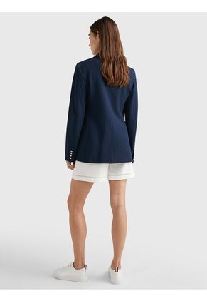 Americana De Traje Con Botonadura Sencilla Mujer Azul Tommy Hilfiger