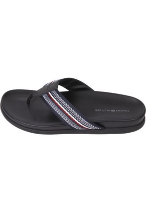 Sandalias Corporate Mixtas De Cuero Hombre Negro Tommy Hilfiger