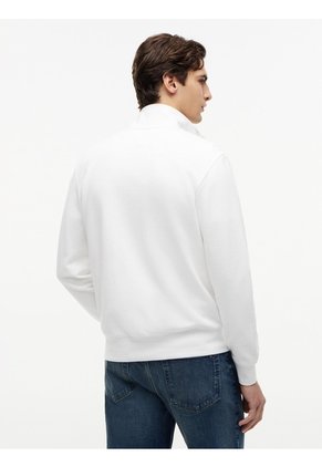 Chaqueta Blanca De Cuello Alto Con Cierre De Cremallera Tommy Hilfiger