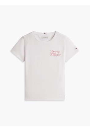 Camiseta Blanca De Corte Slim Con Logo De Cuerda Tommy Hilfiger