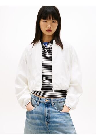 Chaqueta Blanca Bomber Con Inscripción Tommy Jeans Tommy Hilfiger