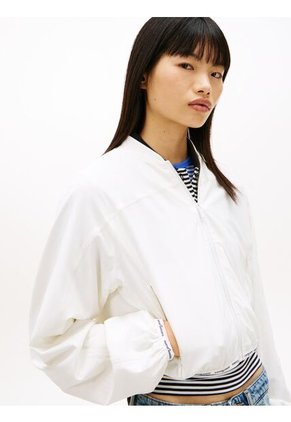 Chaqueta Blanca Bomber Con Inscripción Tommy Jeans