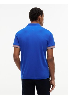 Polo Azul En Algodón Fluido De Corte Slim Tommy Hilfiger