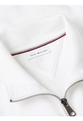 Chaqueta Blanca De Cuello Alto Con Cierre De Cremallera Tommy Hilfiger