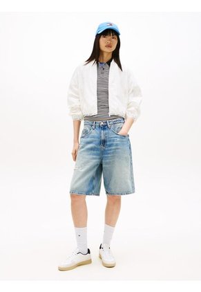 Chaqueta Blanca Bomber Con Inscripción Tommy Jeans