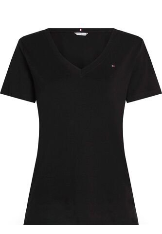 Camiseta Negra Con Cuello En V Tommy Hilfiger Tommy Hilfiger