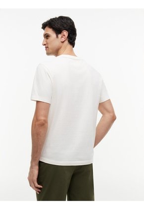 Camiseta Blanca De Cuello Redondo Con Logo Bordado Tommy Hilfiger