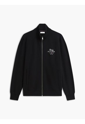 Chaqueta Negra De Cuello Alto Con Cierre De Cremallera Tommy Hilfiger