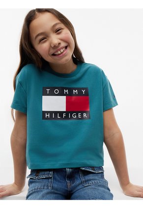 Camiseta Verde De Corte Amplio Con Logo Heritage Tommy Hilfiger