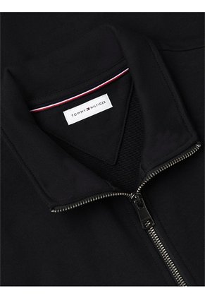 Chaqueta Negra De Cuello Alto Con Cierre De Cremallera Tommy Hilfiger