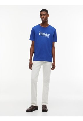 Camiseta Azul De Punto Con Logo Gráfico Tommy Hilfiger