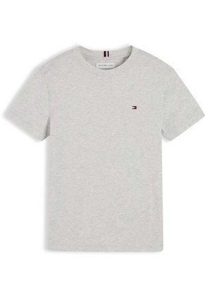 Camiseta Gris De Punto Con Logo Bordado Tommy Hilfiger