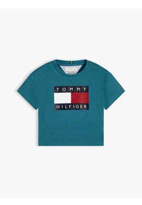 Camiseta Verde De Corte Amplio Con Logo Heritage Tommy Hilfiger