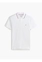 Polo Blanco De Corte Slim Con Logo Tommy Hilfiger de Tommy Hilfiger