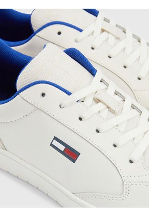 Tenis Urbanas En Cuero Blanco Tommy Hilfiger