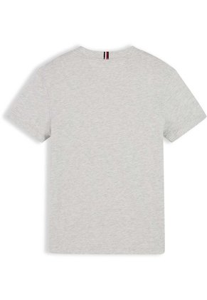 Camiseta Gris De Punto Con Logo Bordado Tommy Hilfiger