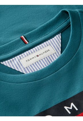 Camiseta Verde De Corte Amplio Con Logo Heritage Tommy Hilfiger