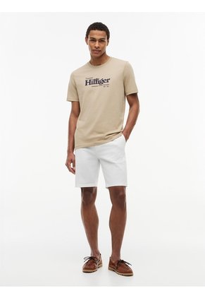 Camiseta Khaki De Punto Con Logo Gráfico Tommy Hilfiger