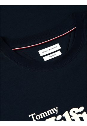 Camiseta Azul De Punto Con Logo Gráfico Tommy Hilfiger