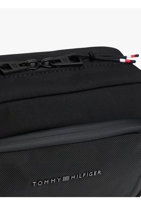 Neceser Negro Textil Con Logo TH Metalizado Tommy Hilfiger