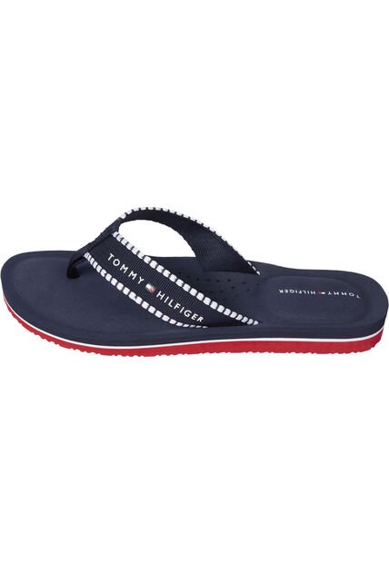 Sandalias Blanco De Tejido Trenzado Con Logo Tommy Hilfiger