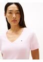 Vestido Rosado De Cuello V Con Logo Tommy Hilfiger de Tommy Hilfiger