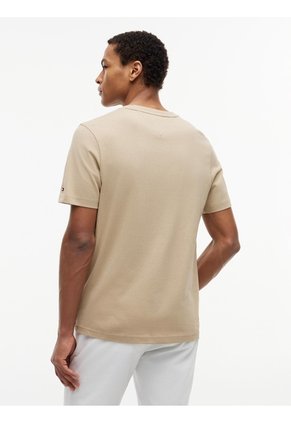 Camiseta Khaki De Punto Con Logo Gráfico Tommy Hilfiger